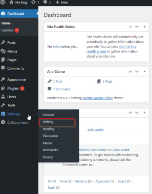 WordPress – Writing Settings