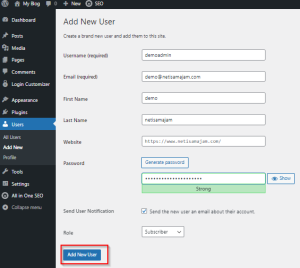 WordPress – Add Users